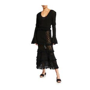 Jonathan Simkhai Lace Combo LS Maxi Dress